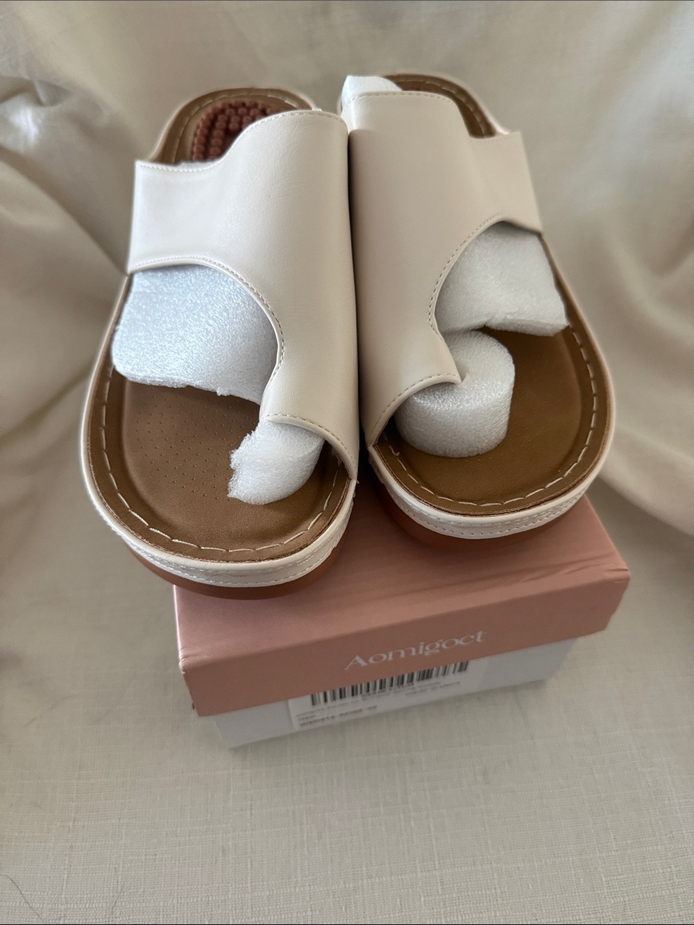 Women's White Slide Sandals - Comfortable Casual Slip-On